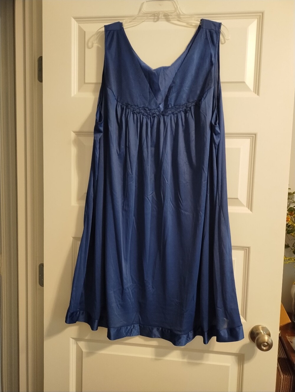 Vintage Vanity Fair Blue Satin Slip Gown